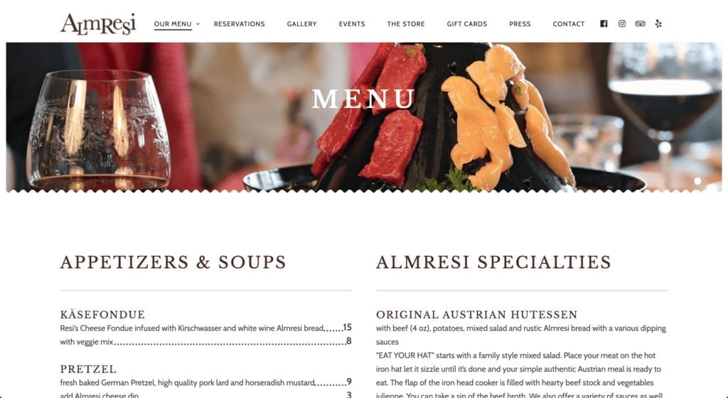 3 Restaurant Website Design Examples You'll Absolutely Love 2 Almresi Restaurant Website Design